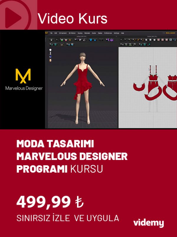 MODA TASARIMI MARVELOUS  DESIGNER PROGRAMI / SERTİFİKALI