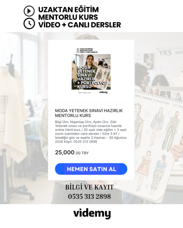 MODA YETENEK SINAVI HAZIRLIK + PORTFOLYO KURSU